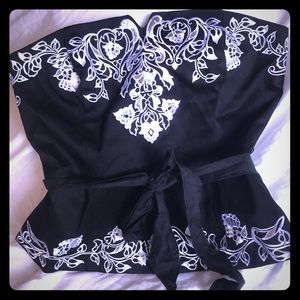 WHBM corset with tie, boning, hidden zipper